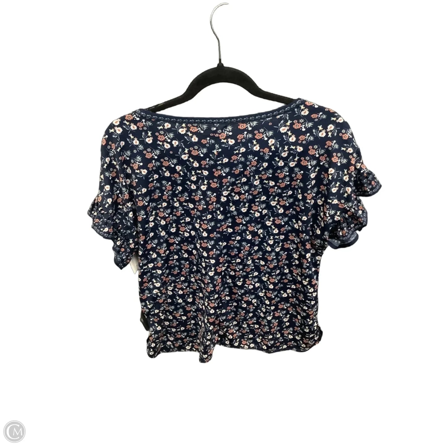 Top Short Sleeve By Max Studio In Navy, Size: S