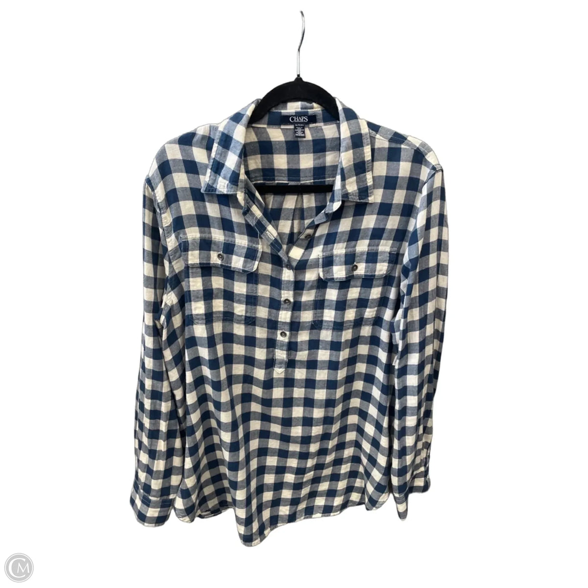 Top Long Sleeve By Chaps In Blue, Size: Xl