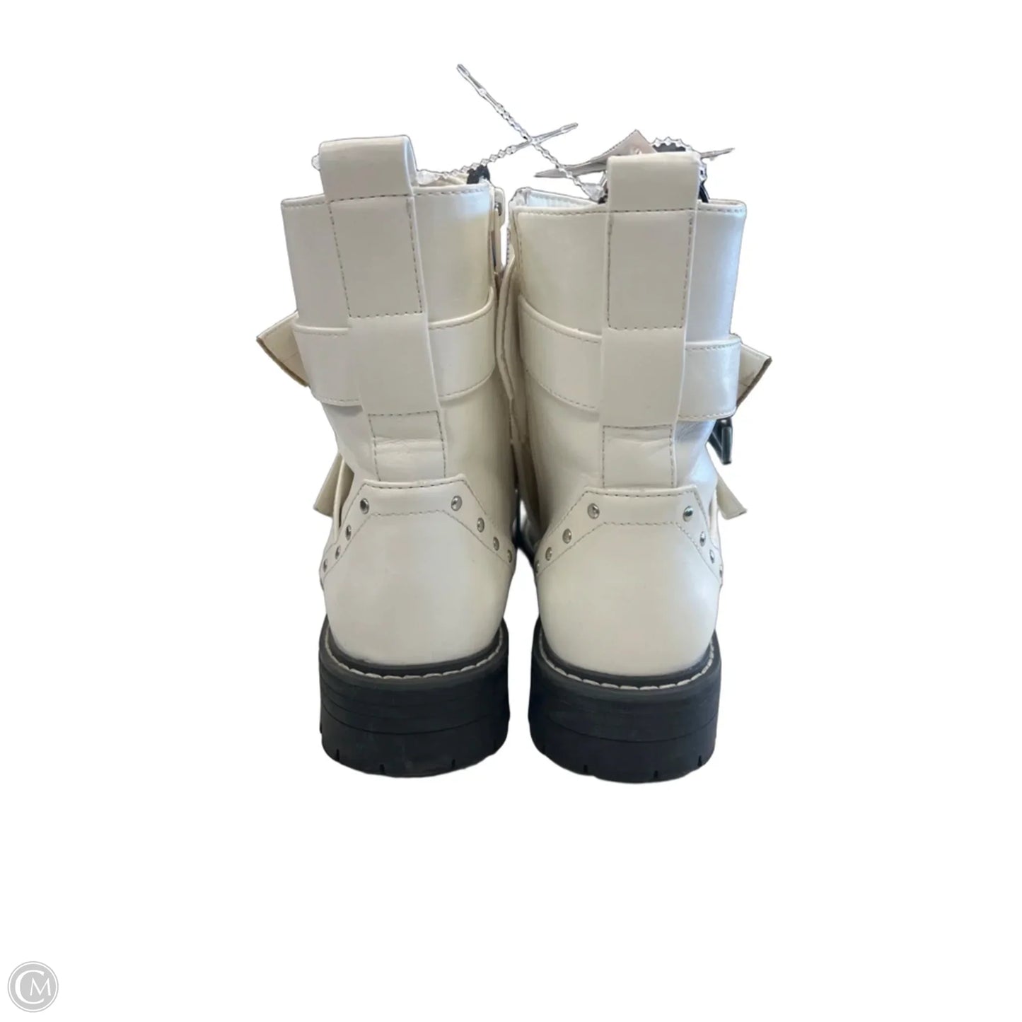 Boots Combat By So In White, Size: 8