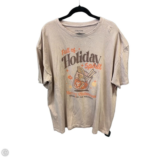 Top Short Sleeve By Maurices In Brown, Size: 1x