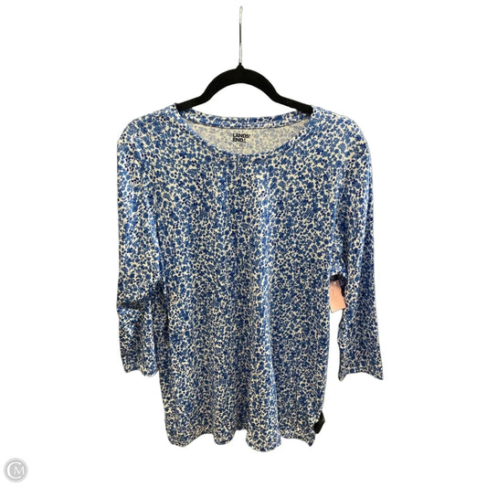 Top 3/4 Sleeve By Lands End In Blue, Size: L