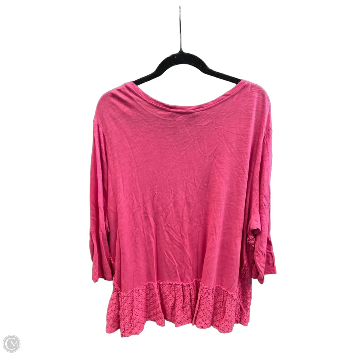 Top 3/4 Sleeve By Logo In Pink, Size: 2x