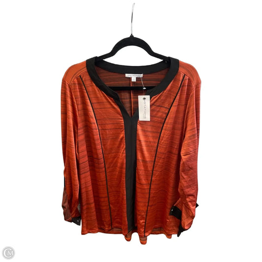 Top Long Sleeve By Notations In Orange, Size: 2x
