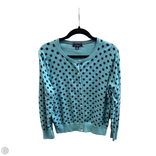 Sweater Cardigan By Lands End In Polkadot Pattern, Size: L
