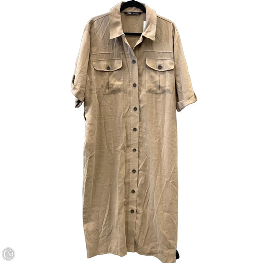 Dress Casual Maxi By Zara In Brown, Size: Xl