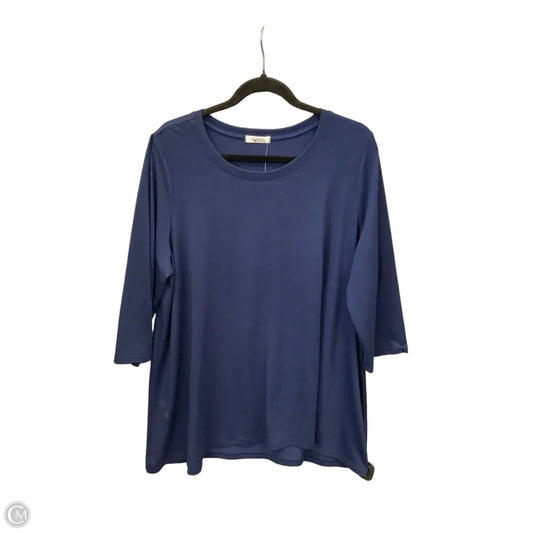 Tunic 3/4 Sleeve By Clothes Mentor In Navy, Size: Xxl