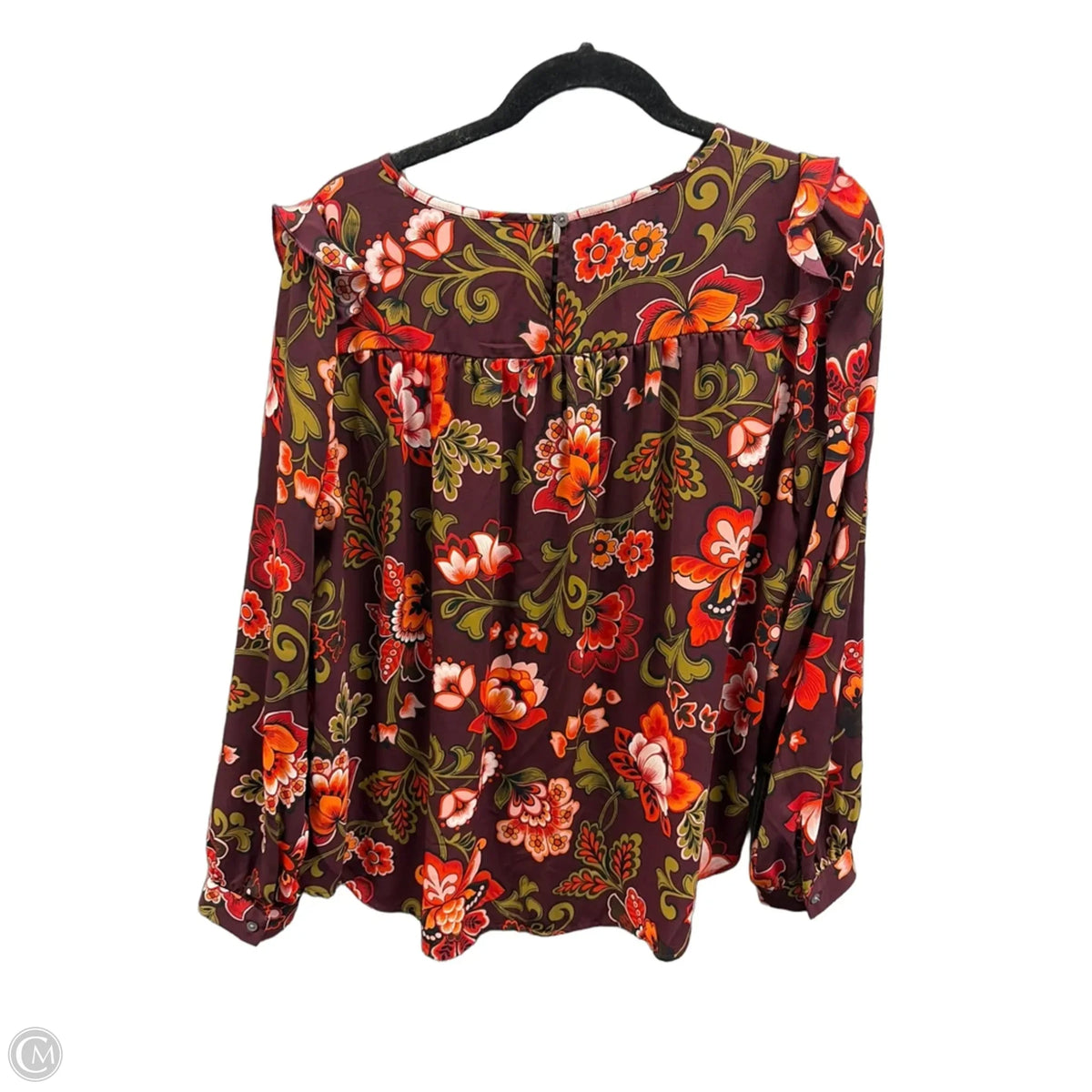 Top Long Sleeve By Loft In Maroon, Size: M