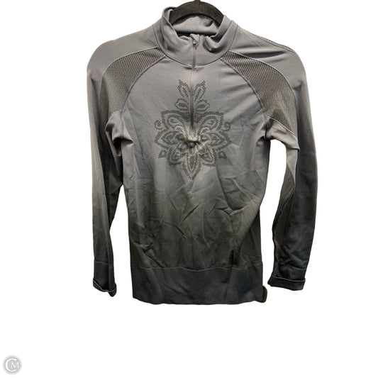 Athletic Top Long Sleeve Collar By Athleta In Grey, Size: M