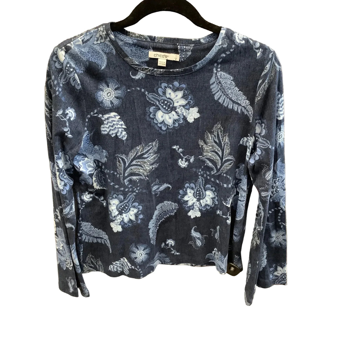 Top Long Sleeve By Chicos In Blue, Size: M