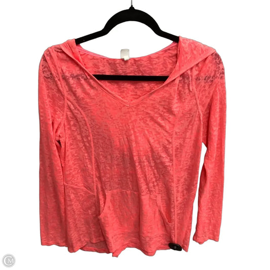 Athletic Top Long Sleeve Hoodie By Calvin Klein Performance In Orange, Size: M