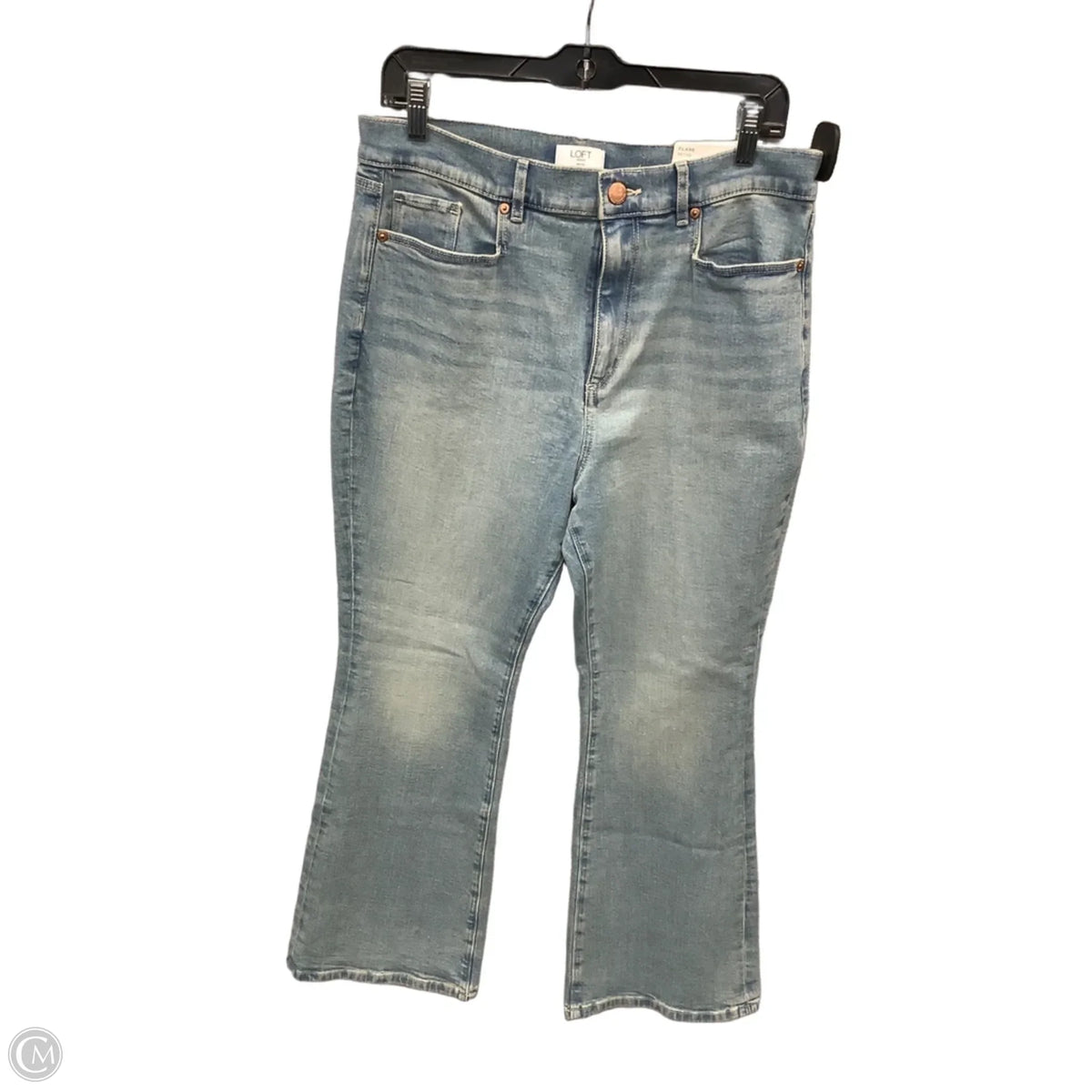 Jeans Flared By Loft In Blue Denim, Size: 12p