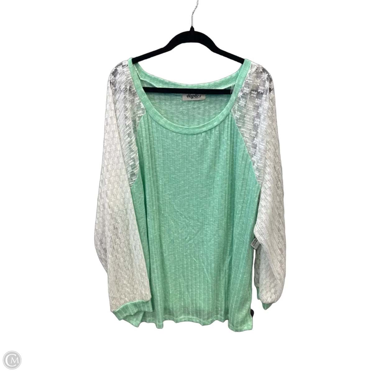 Top Long Sleeve By Haptics In Green, Size: 3x