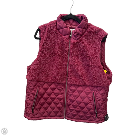Vest Faux Fur & Sherpa By Christopher And Banks In Maroon, Size: Xl