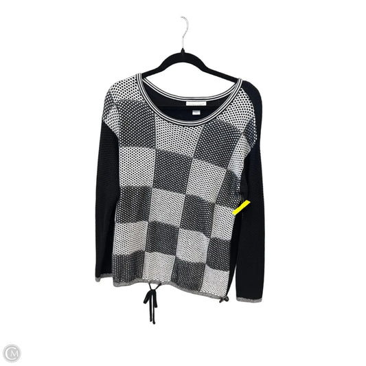 Top Long Sleeve By Christopher And Banks In Black & White, Size: L