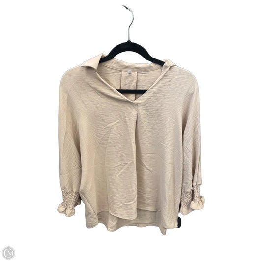 Top Long Sleeve By Clothes Mentor In Tan, Size: S