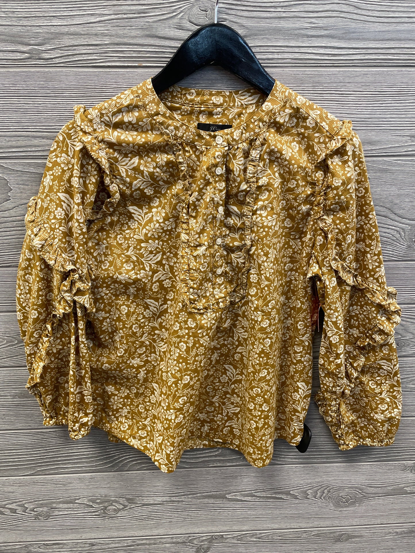 Top Long Sleeve By J Crew In Mustard, Size: Xs