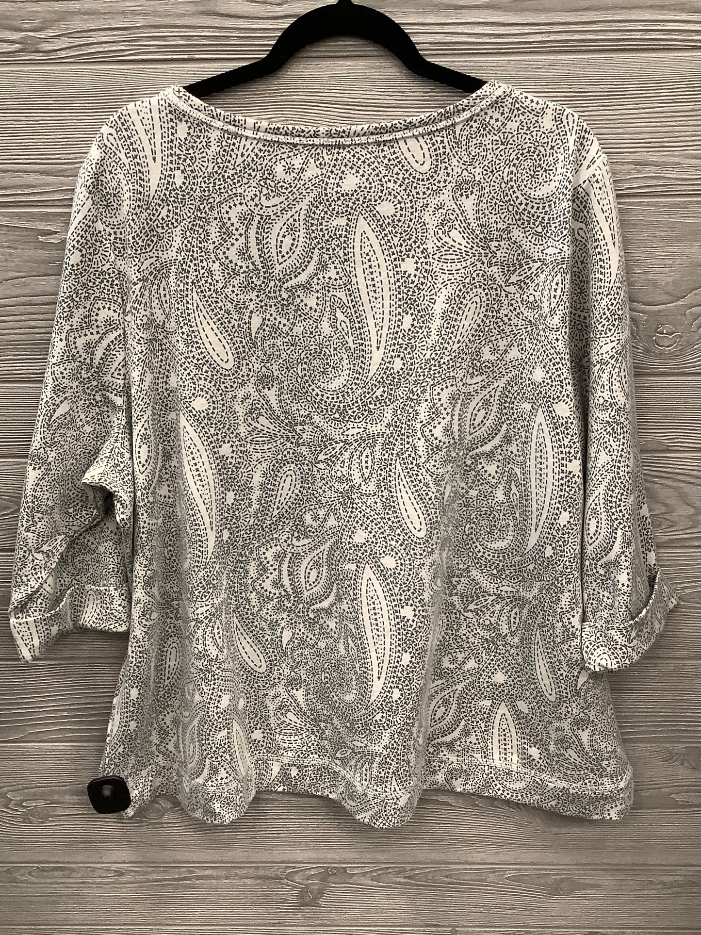 Top 3/4 Sleeve By Croft And Barrow In Grey, Size: 2x