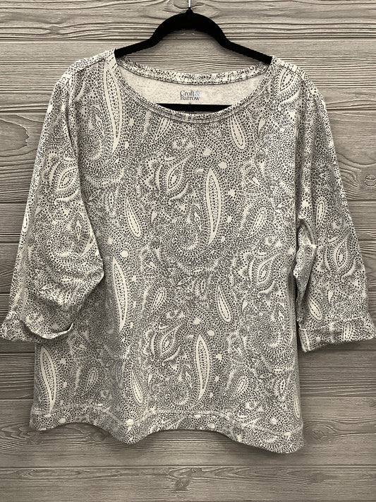 Top 3/4 Sleeve By Croft And Barrow In Grey, Size: 2x