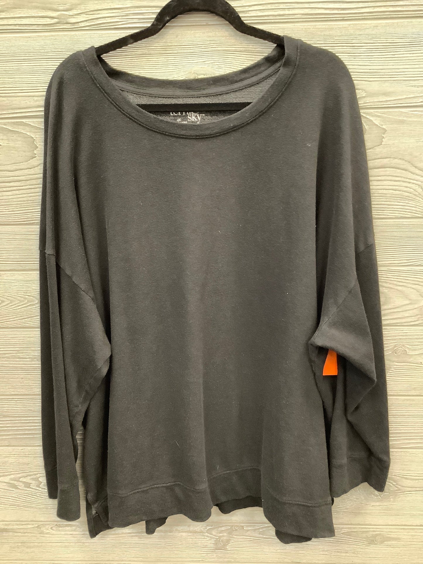 Sweatshirt Crewneck By Terra & Sky In Black, Size: 4x