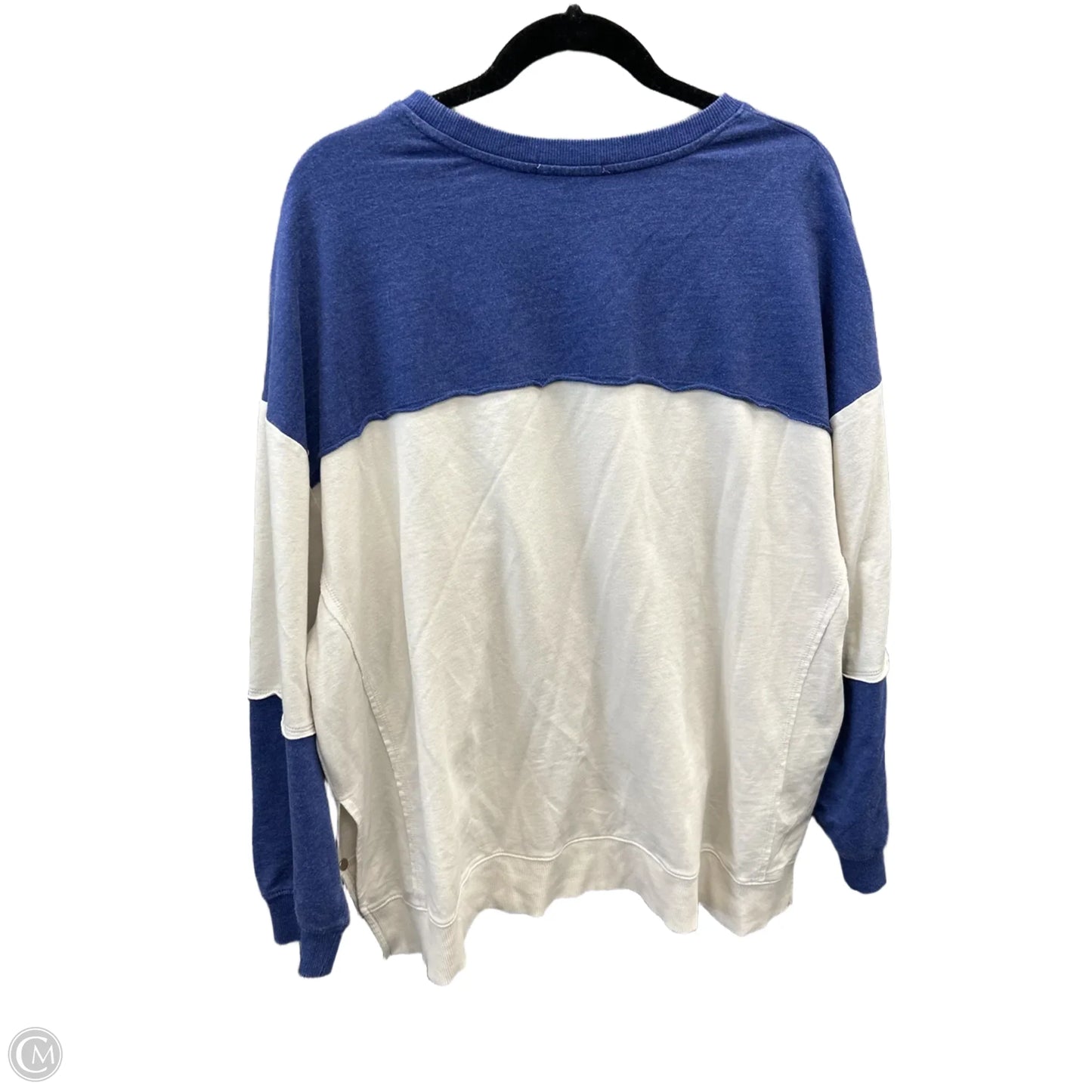 Top Long Sleeve By Z Supply In Blue & Cream, Size: L