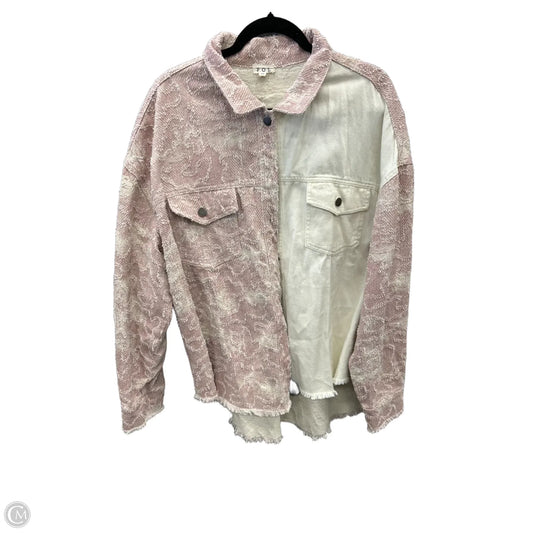 Jacket Shirt By Pol In Pink, Size: M