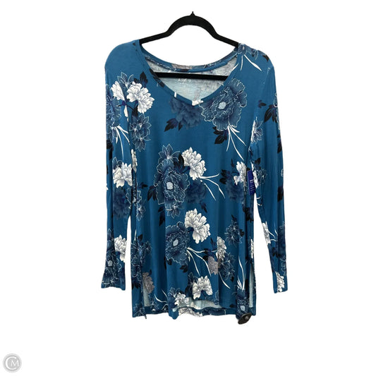 Tunic Long Sleeve By Apt 9 In Blue, Size: S