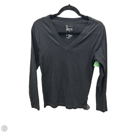 Top Long Sleeve Basic By Gap In Black, Size: L