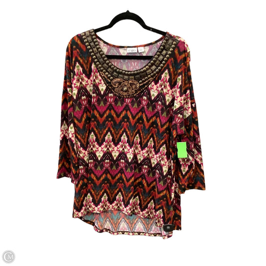 Top Long Sleeve By Cato In Multi-colored, Size: Xl