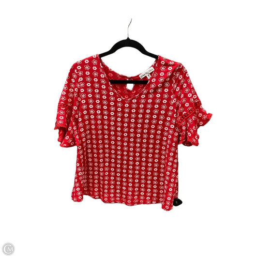 Top Short Sleeve By Clothes Mentor In Red, Size: M