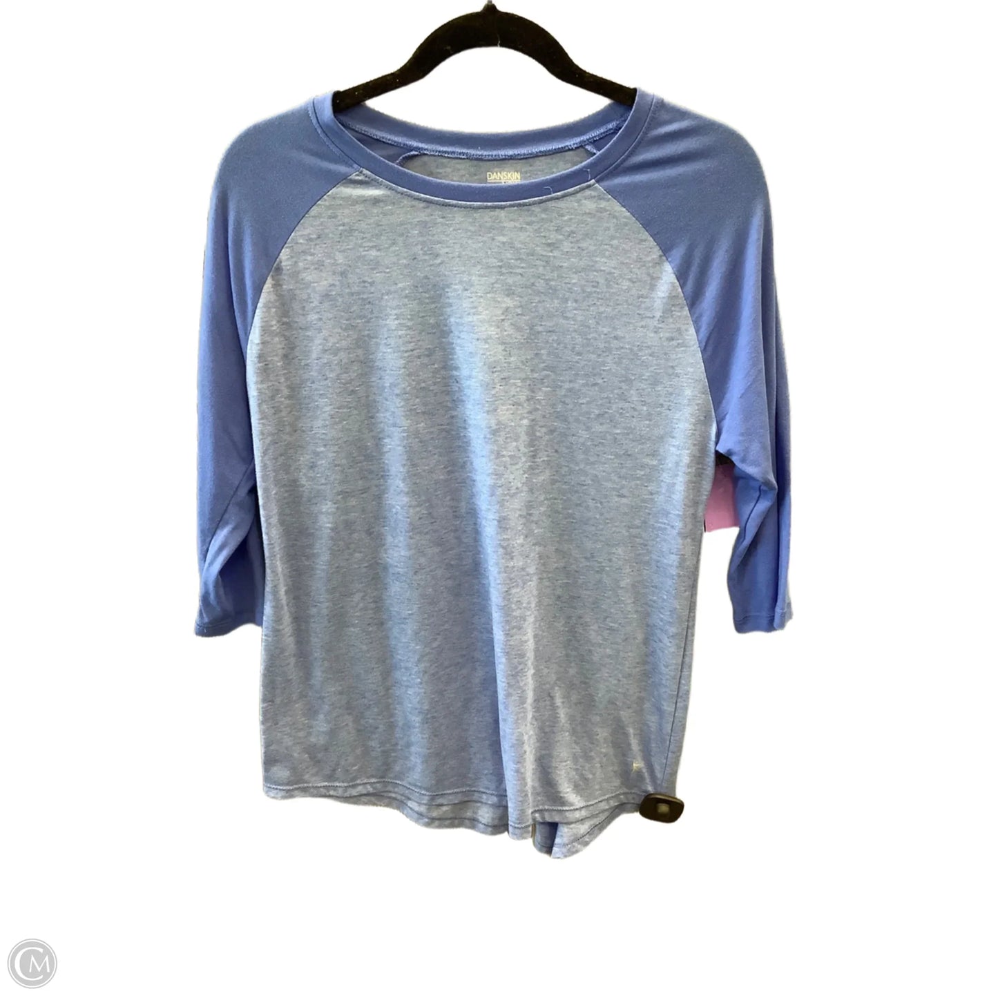 Athletic Top Long Sleeve Collar By Danskin In Blue, Size: L