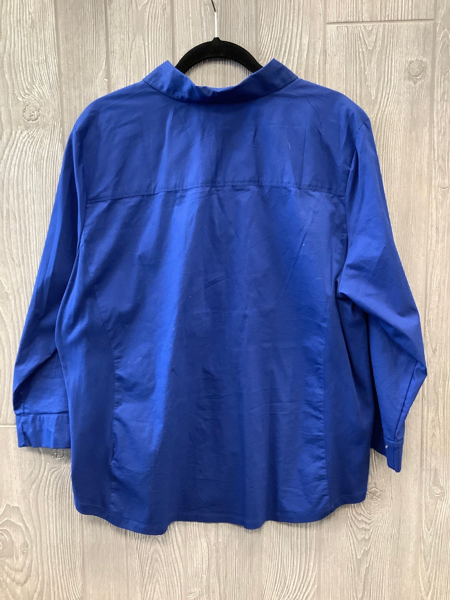 Top Long Sleeve By Croft And Barrow In Blue, Size: 2x