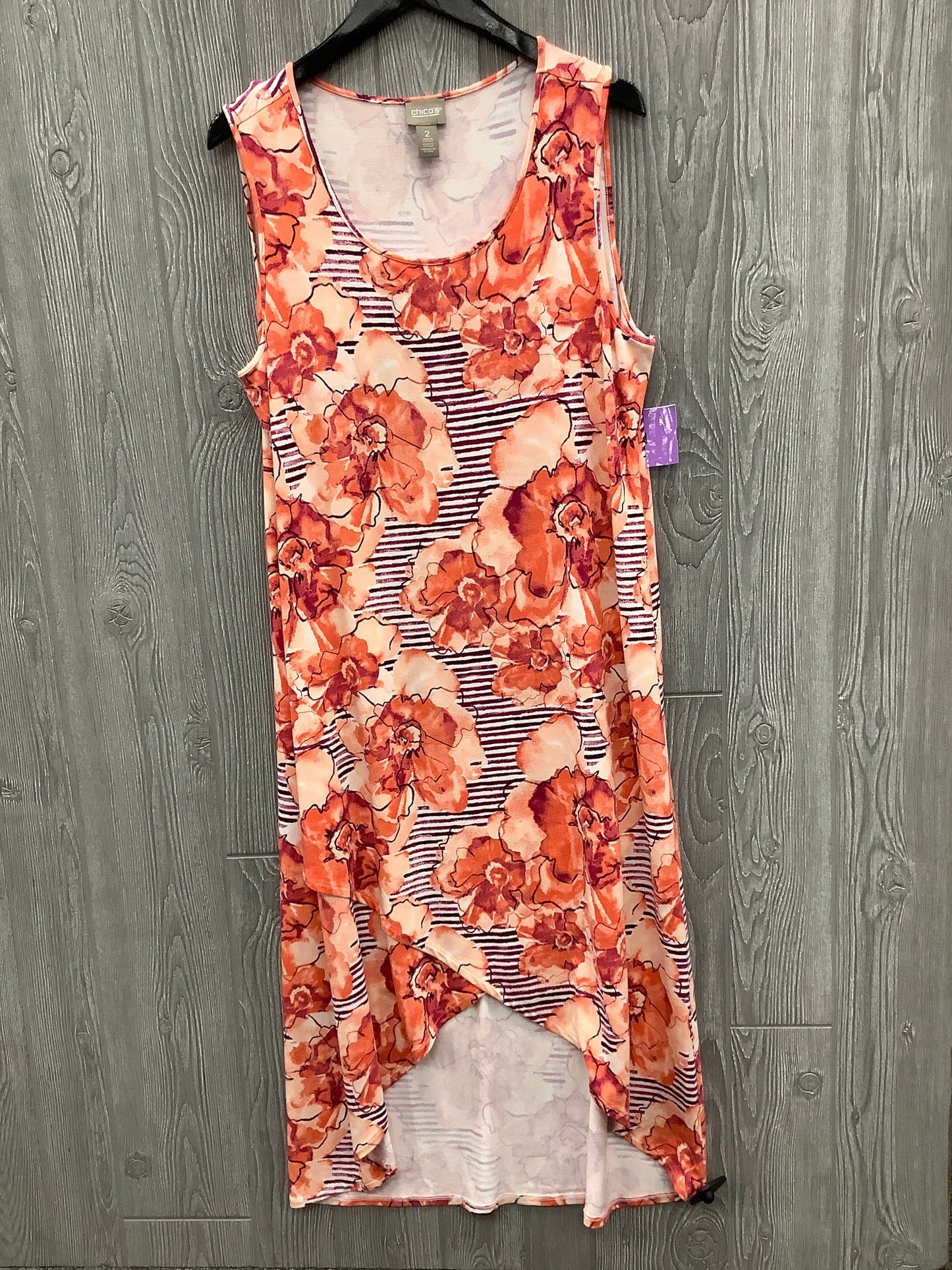 Orange Dress Casual Midi Chicos, Size L