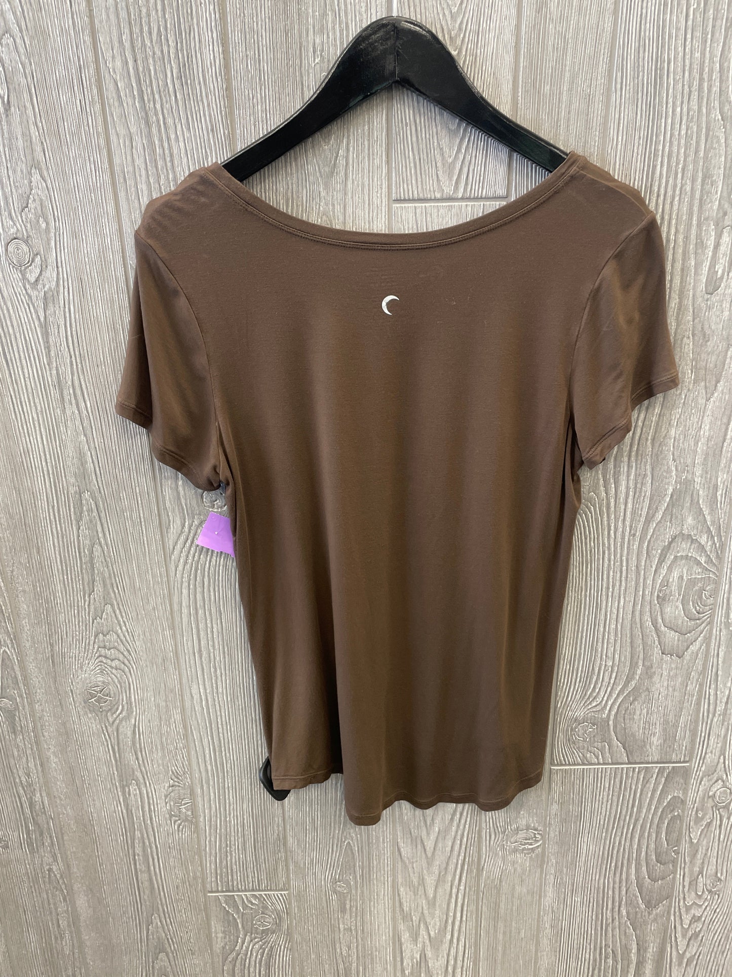 Athletic Top Short Sleeve By Zyia In Brown, Size: L