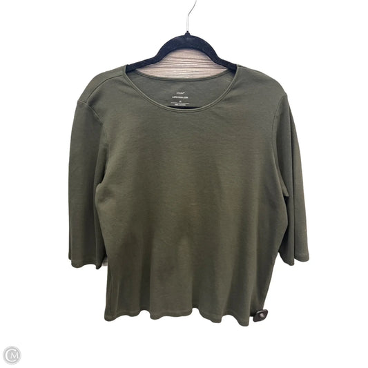 Top 3/4 Sleeve By Cj Banks In Green, Size: 1x
