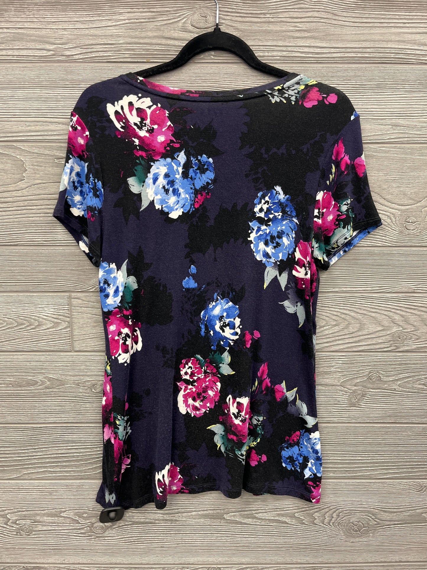 Top Short Sleeve By Apt 9 In Floral Print, Size: M