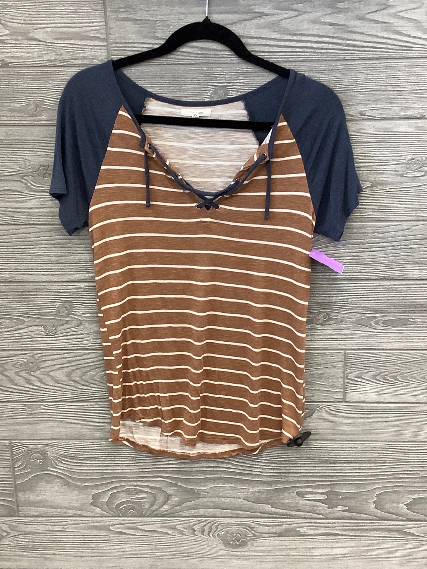 Striped Pattern Top Short Sleeve Maurices, Size Xs