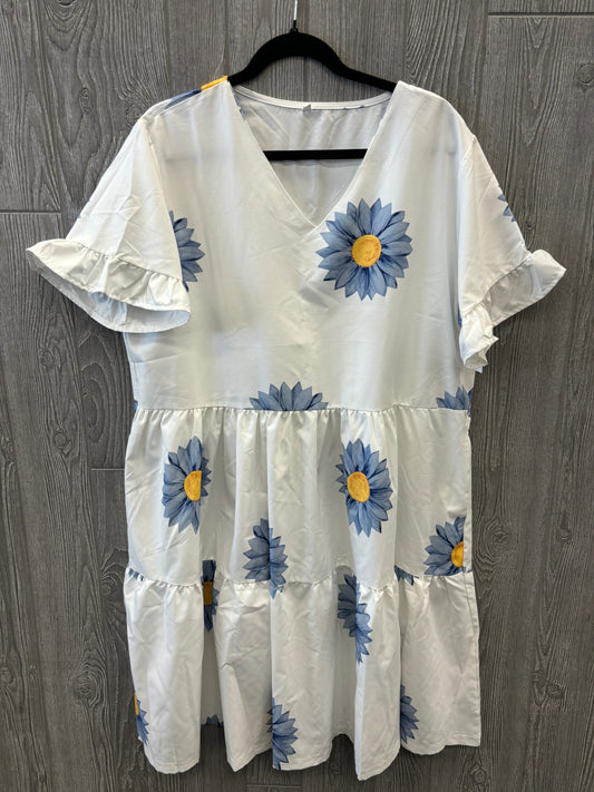 Dress Casual Midi By Clothes Mentor In White, Size: 1x