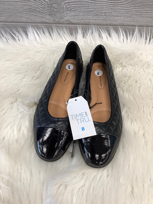 Black Shoes Flats Time And Tru, Size 8