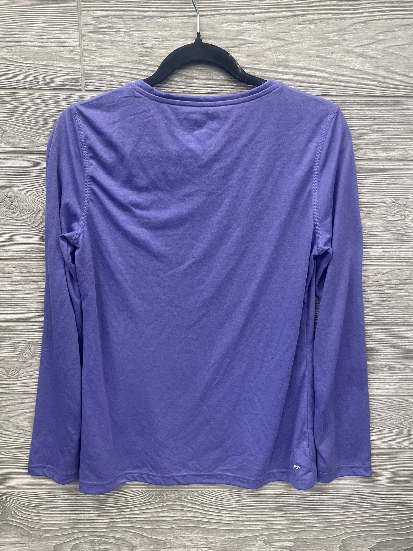 Purple Athletic Top Long Sleeve Collar Adidas, Size M