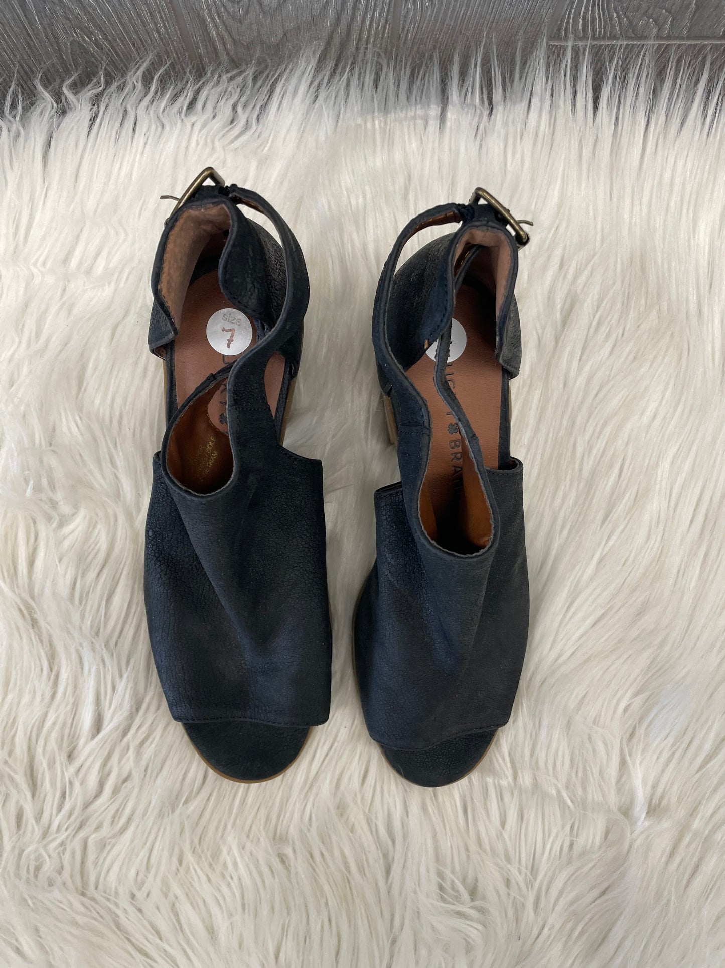 Black Shoes Heels Block Lucky Brand, Size 7