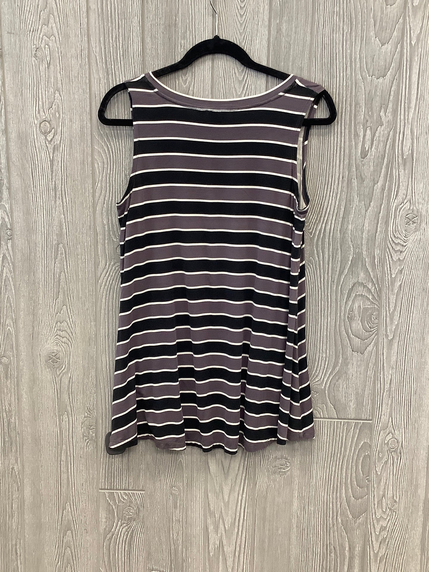 Striped Pattern Top Sleeveless Logo, Size M