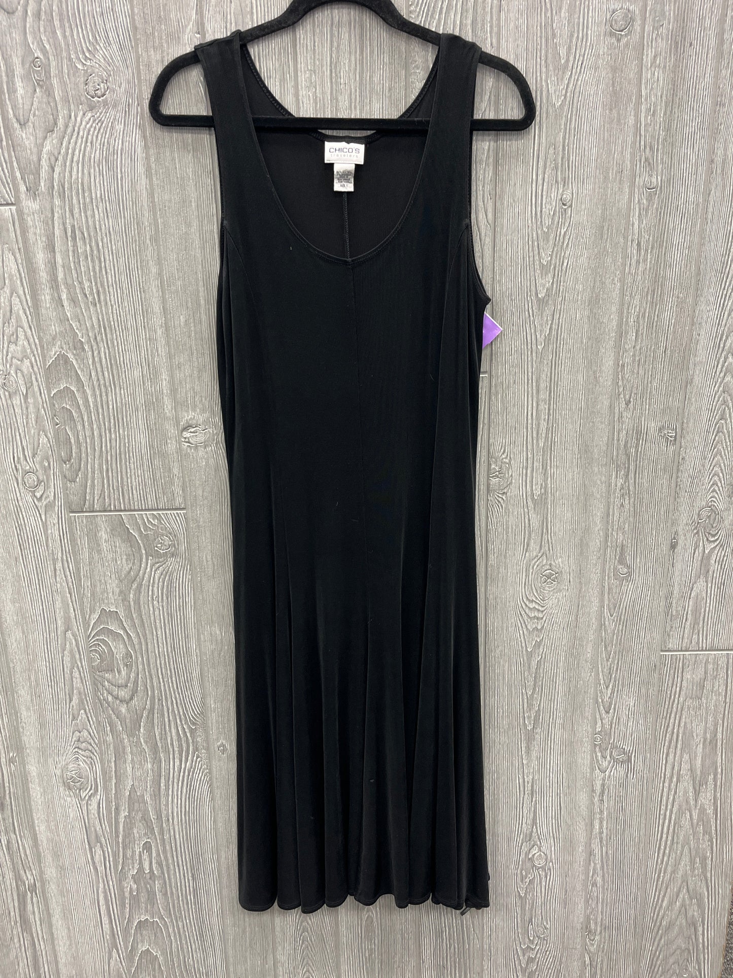 Dress Casual Midi By Chicos In Black, Size: M