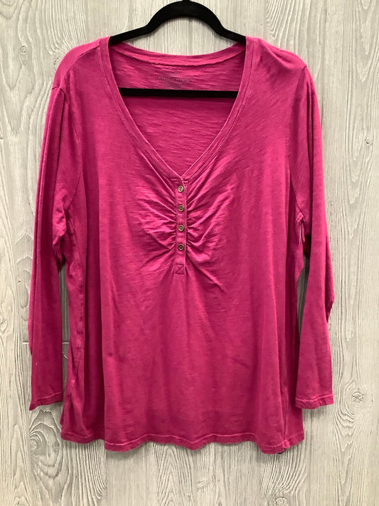 Top Long Sleeve By Faded Glory In Purple, Size: 2x