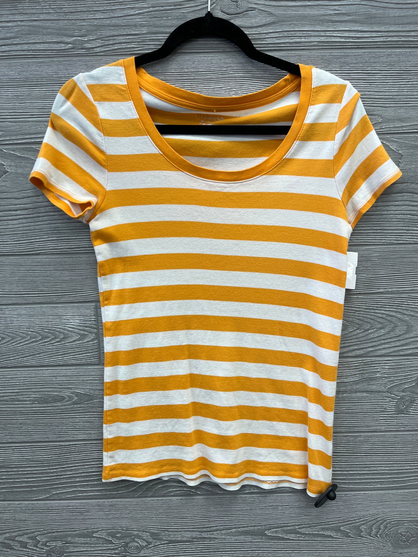 Top Short Sleeve By Merona In Striped Pattern, Size: M