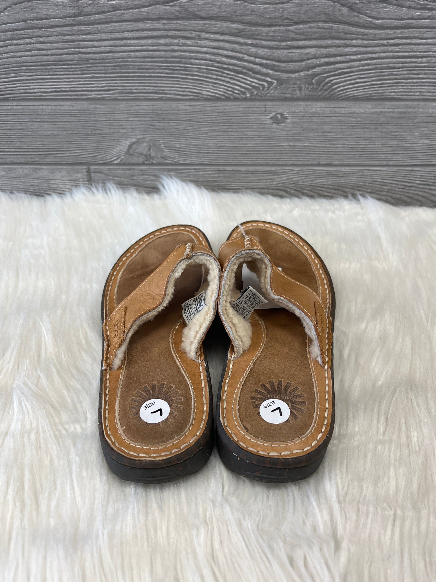 Sandals Flip Flops By Ugg In Tan, Size: 7