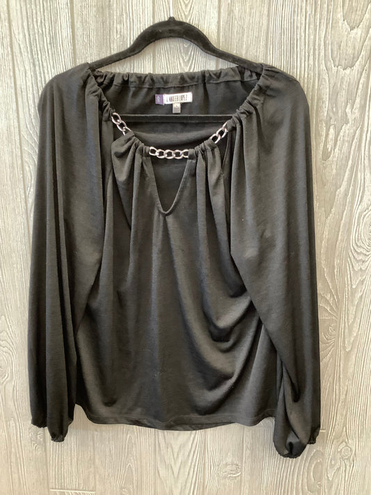 Black Top Long Sleeve Jennifer Lopez, Size L