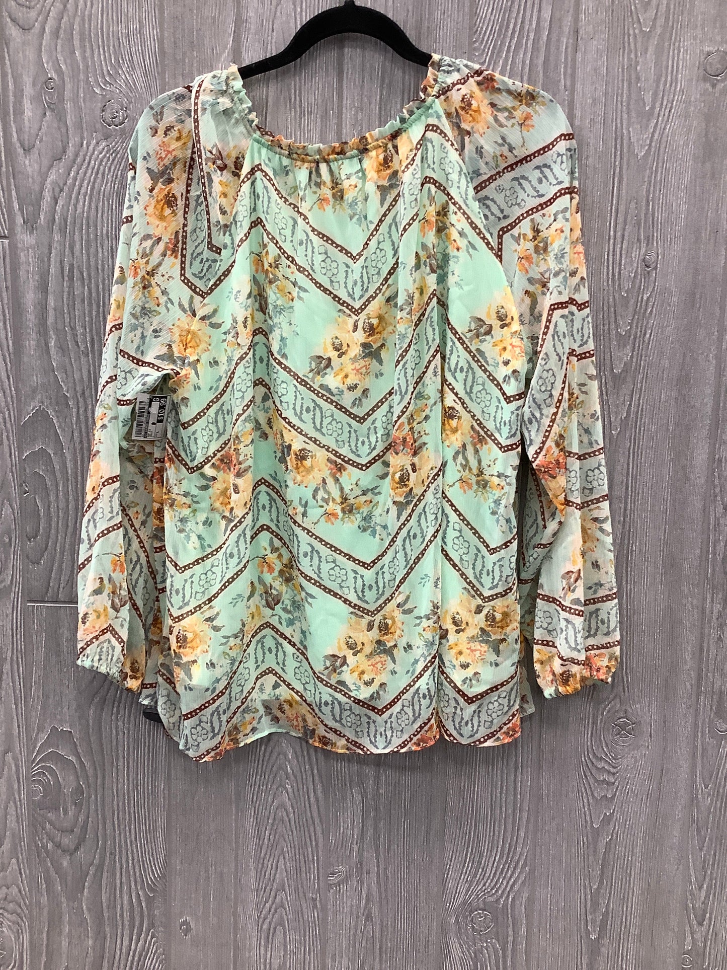 Green Top Long Sleeve Lc Lauren Conrad, Size L