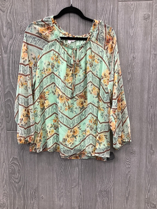 Green Top Long Sleeve Lc Lauren Conrad, Size L