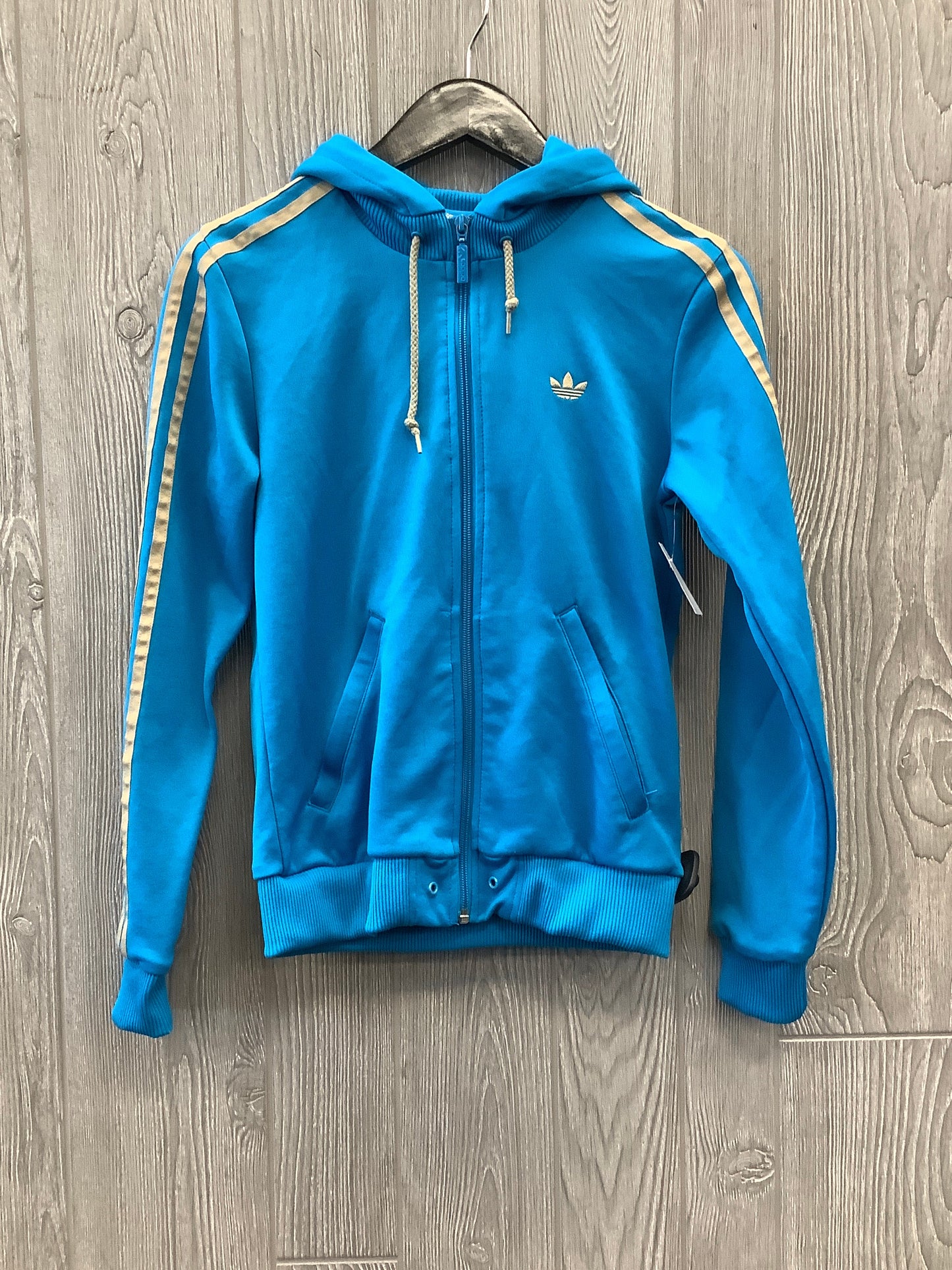 Athletic Sweatshirt Hoodie By Adidas In Blue, Size: S