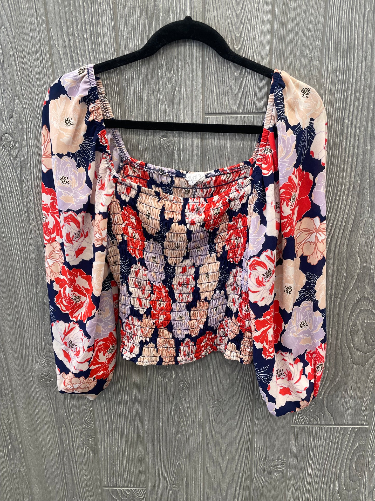 Floral Print Top Long Sleeve Sienna Sky, Size L